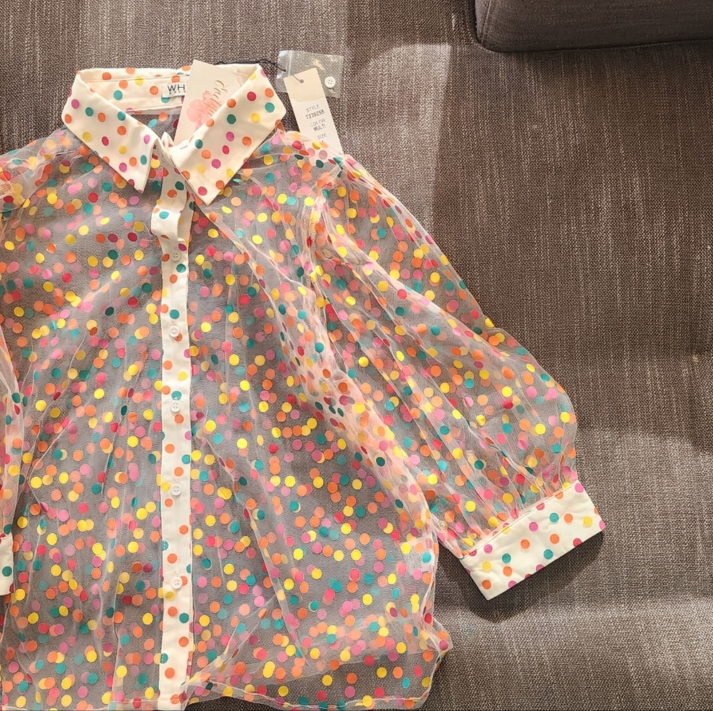 Colorful Polka Dot (Sheer) Blouse